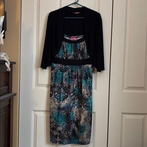 Penningtons- Sleeveless Empire waist dress with bolero jacket